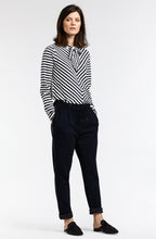 Dark Sapphire & White Striped Top