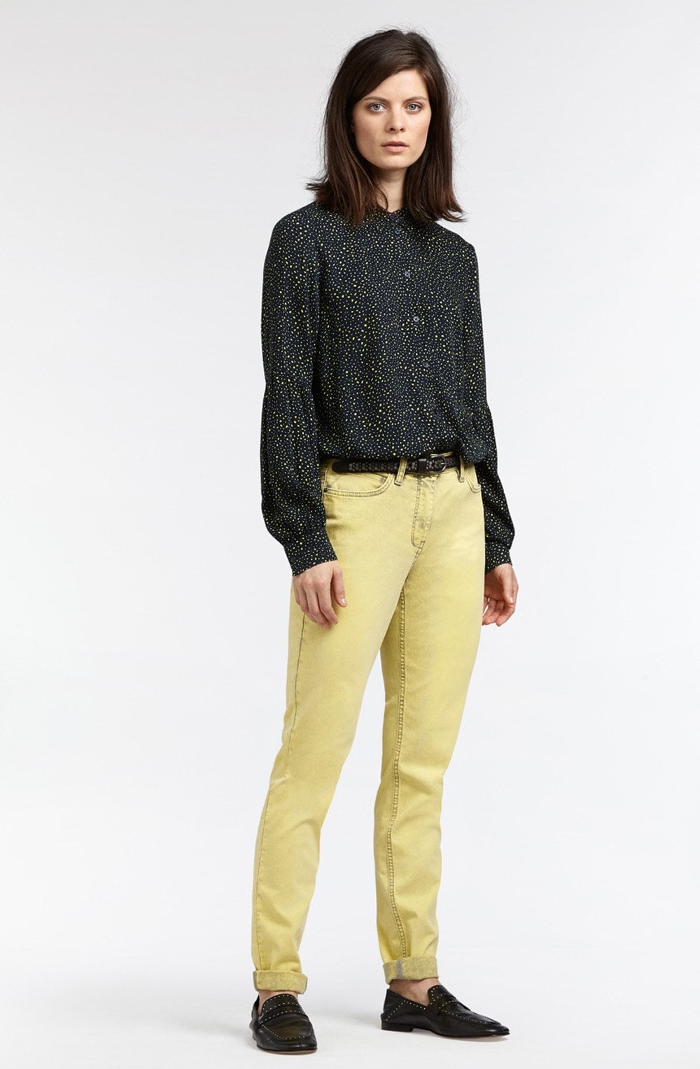 Dark Sapphire & Yellow Print Shirt