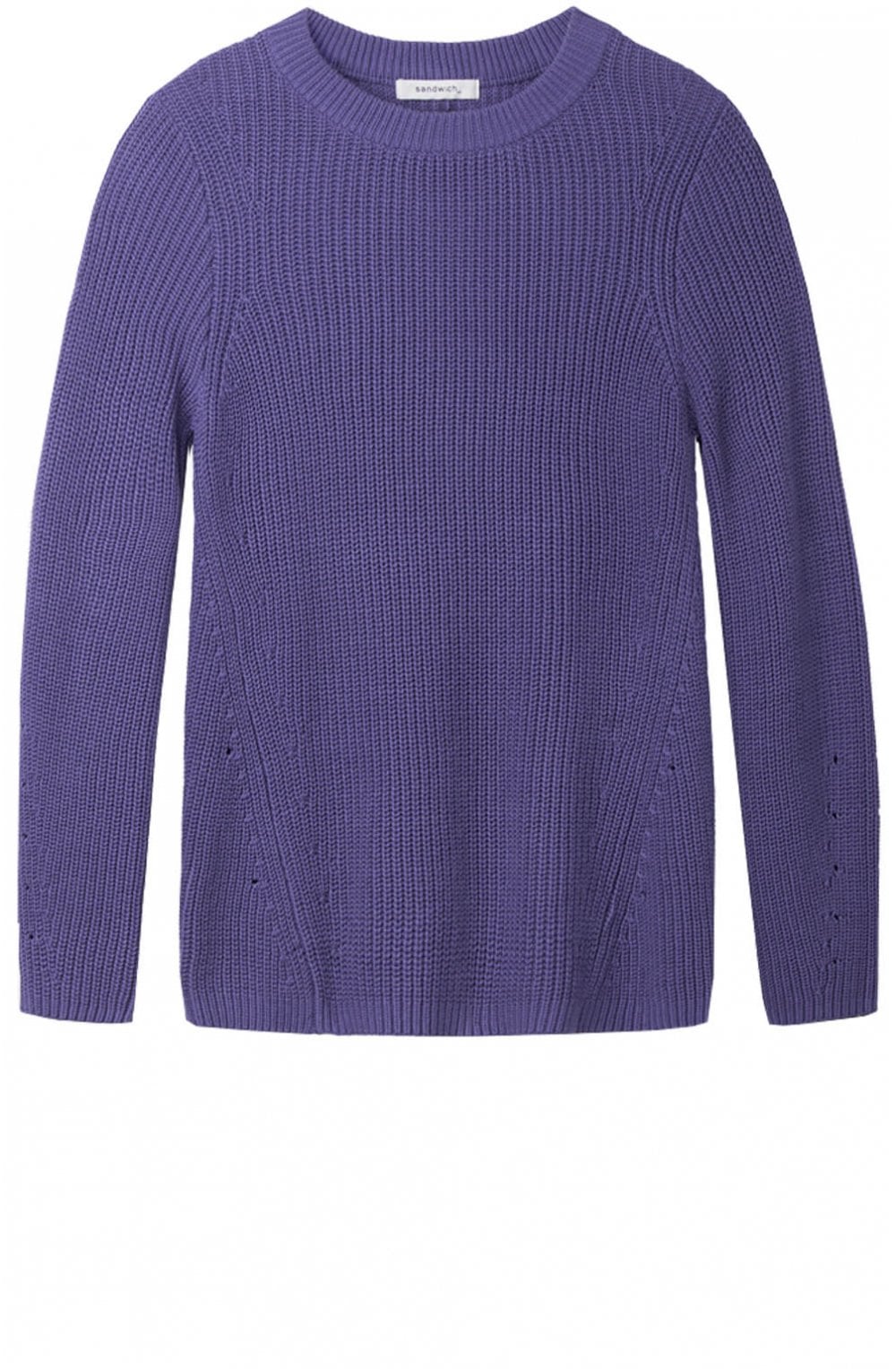 Dark Violet Ribbed Knit Jumper