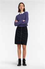 Dark Violet Ribbed Knit Jumper