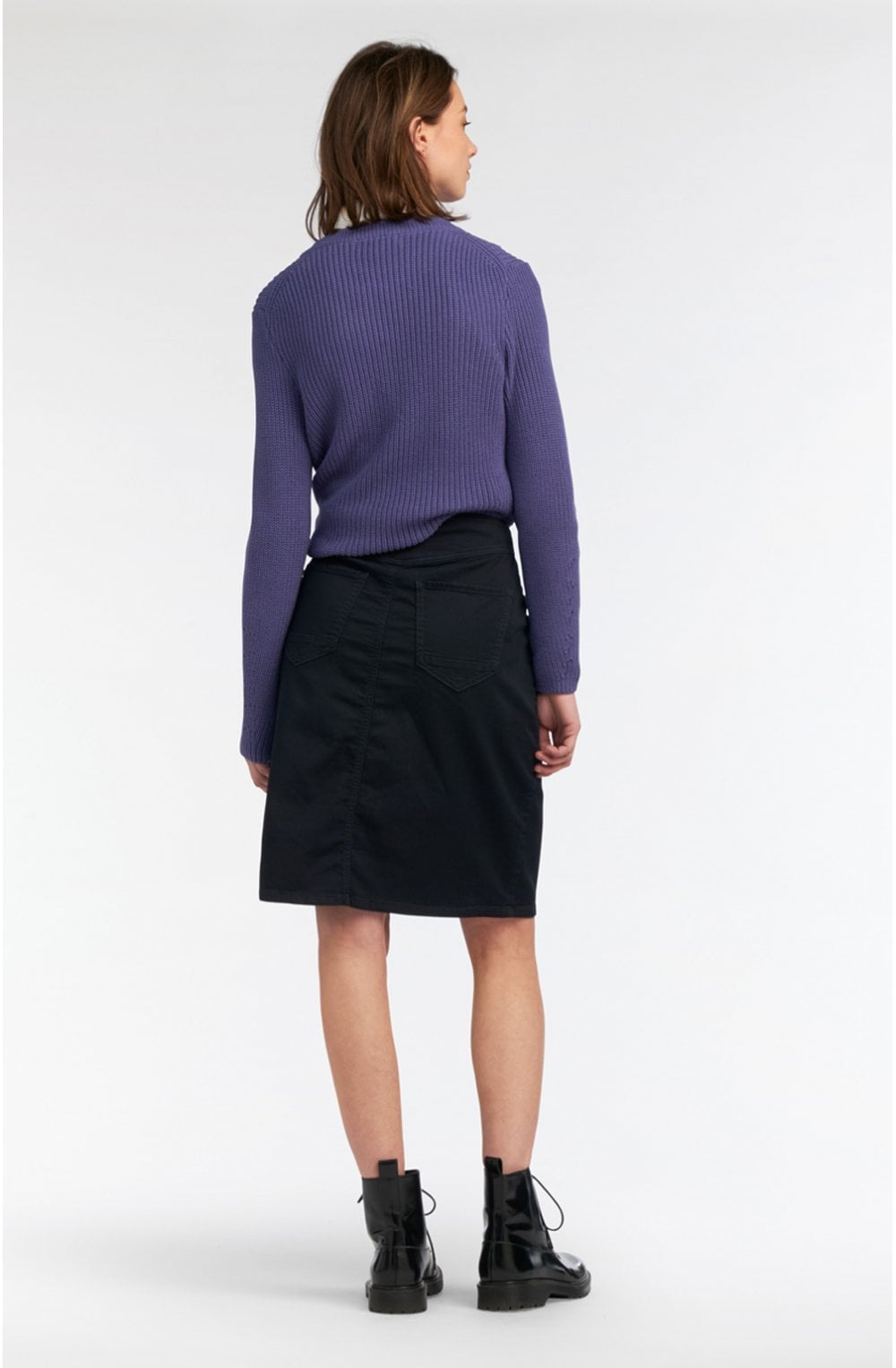 Dark Violet Ribbed Knit Jumper