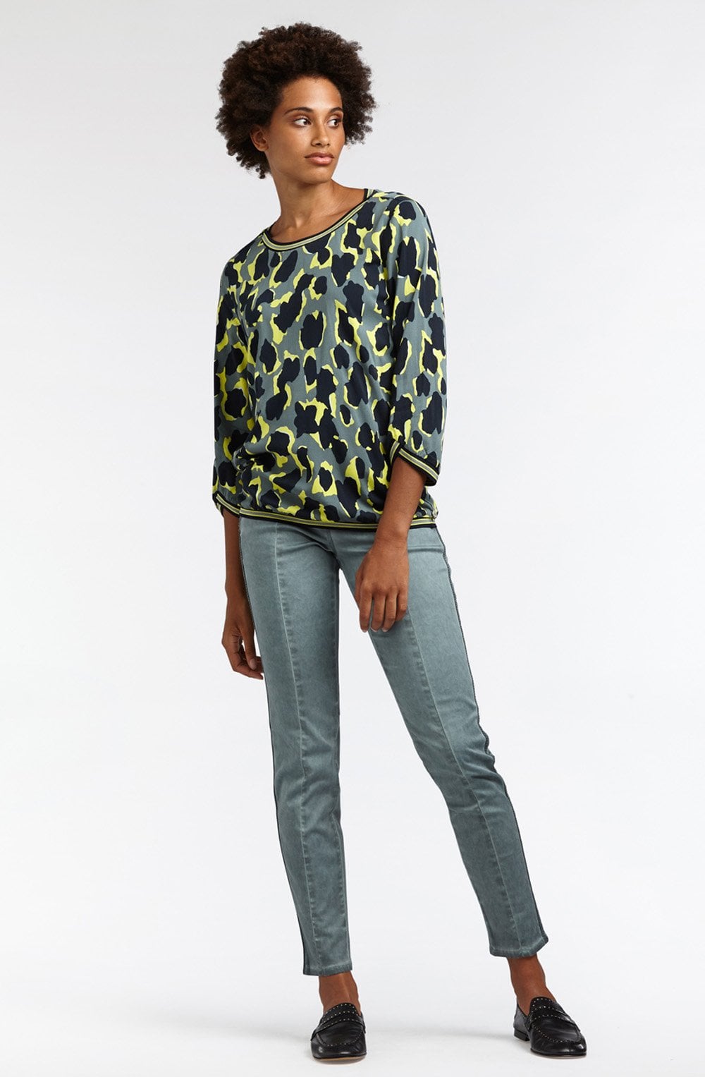 Deep Jade Animal Print Blouse