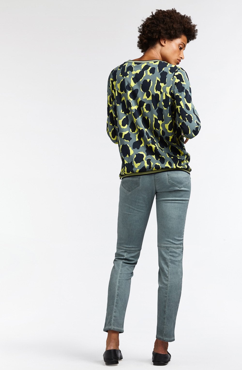 Deep Jade Animal Print Blouse