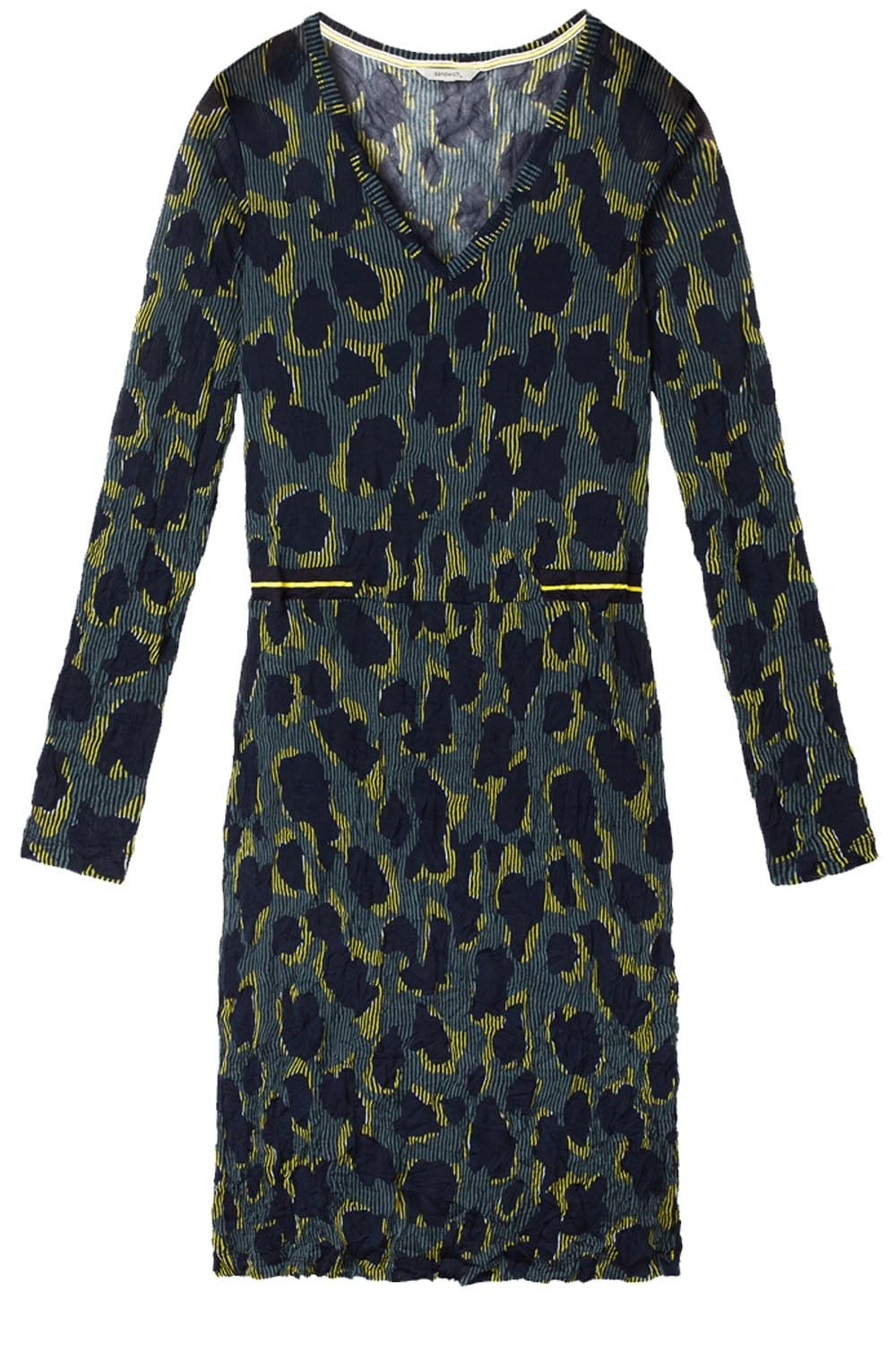 Deep Jade Crushed Patterned Dress