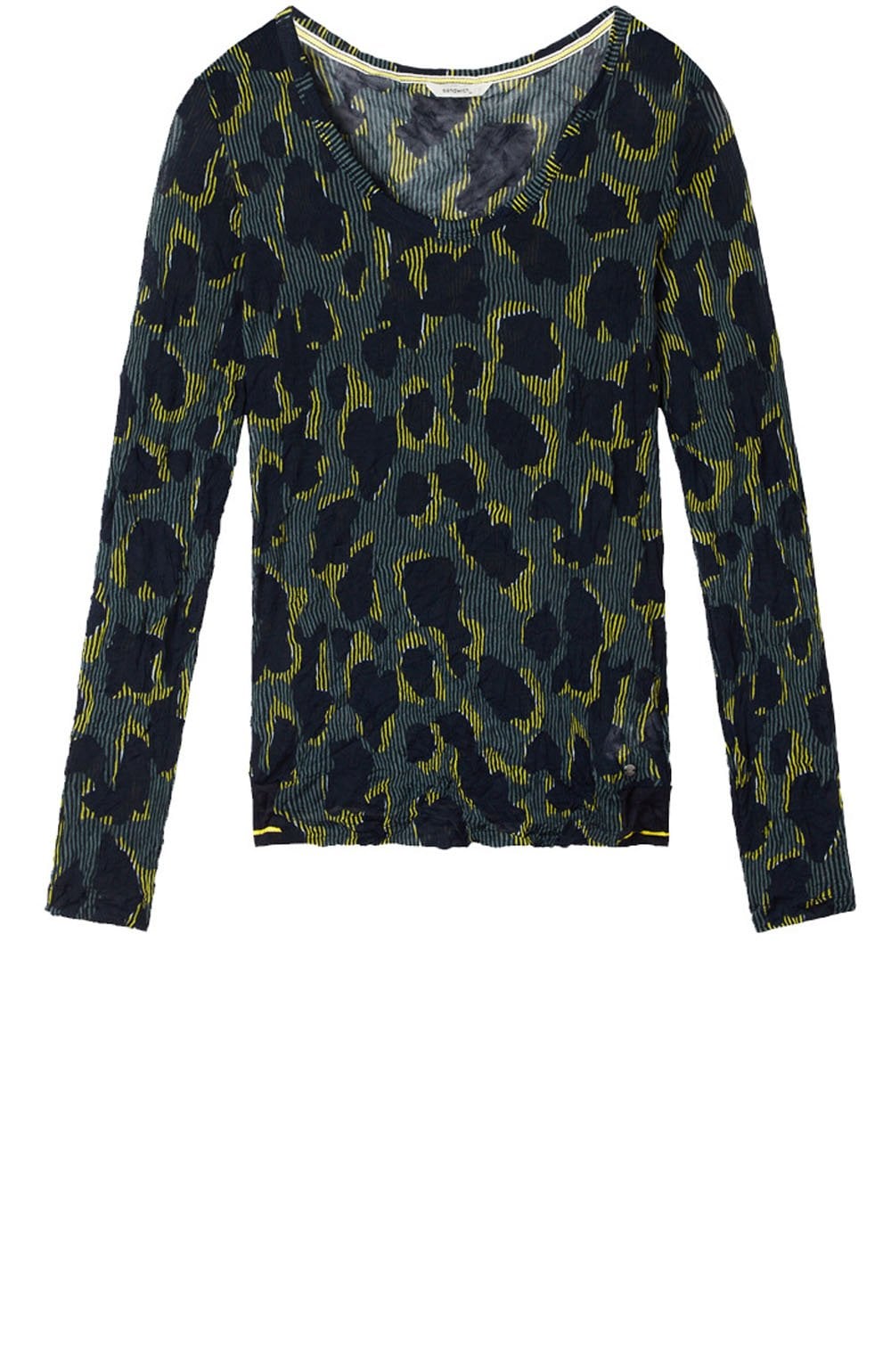 Deep Jade Crushed Patterned Top