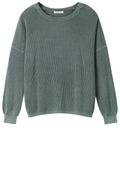 Deep Jade Ribbed Knit Sweater