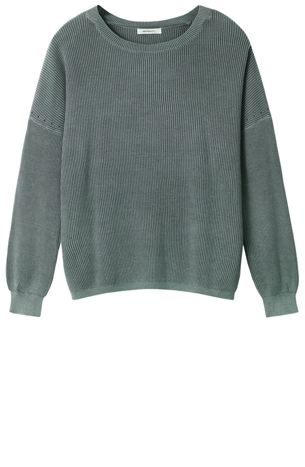 Deep Jade Ribbed Knit Sweater