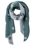 Deep Jade Spot Print Ribbed Scarf