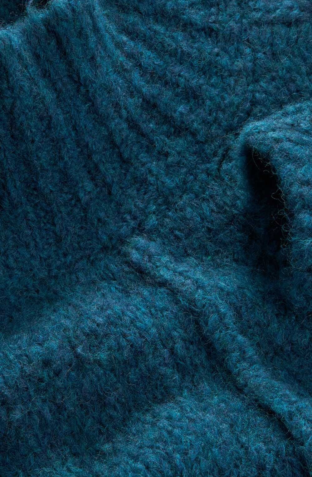 Deep Lagoon Oversized Turtleneck Jumper