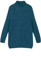 Deep Lagoon Oversized Turtleneck Jumper