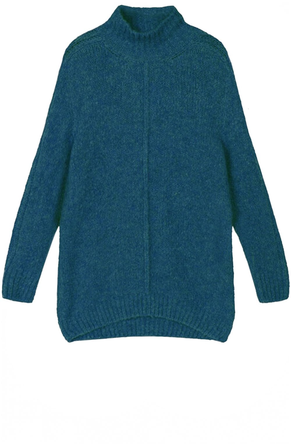 Deep Lagoon Oversized Turtleneck Jumper