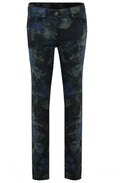 Deep Lagoon Patterned High Waist Jeans