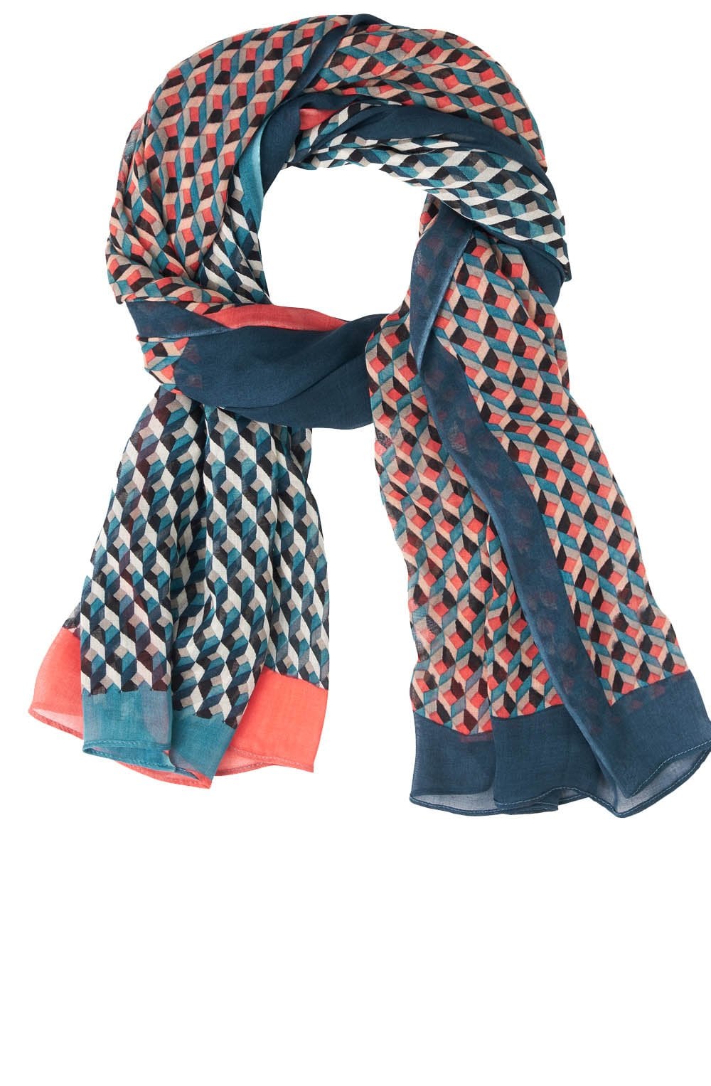 Deep Lagoon Patterned Scarf