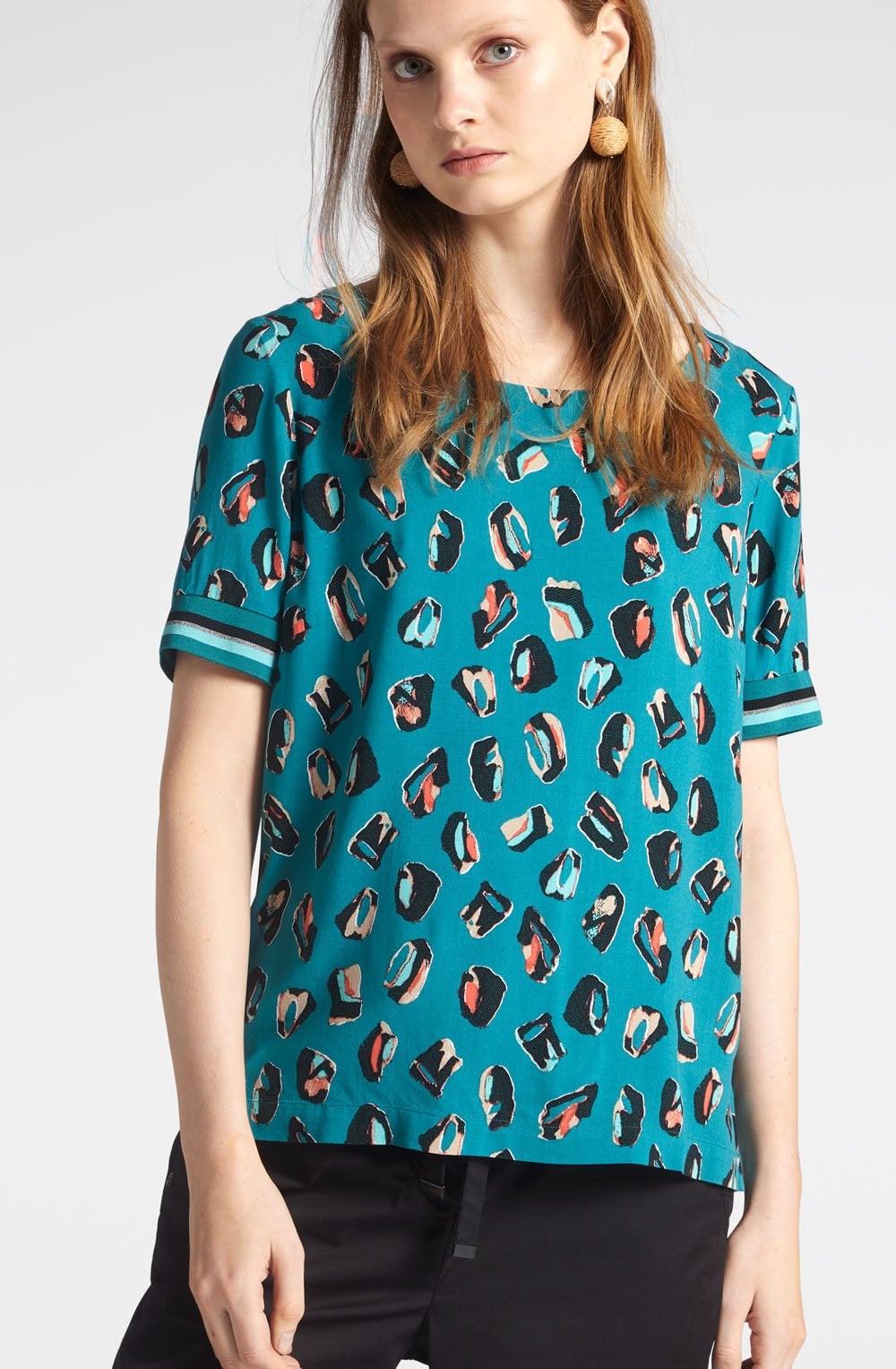 Deep Lake Patterned Blouse