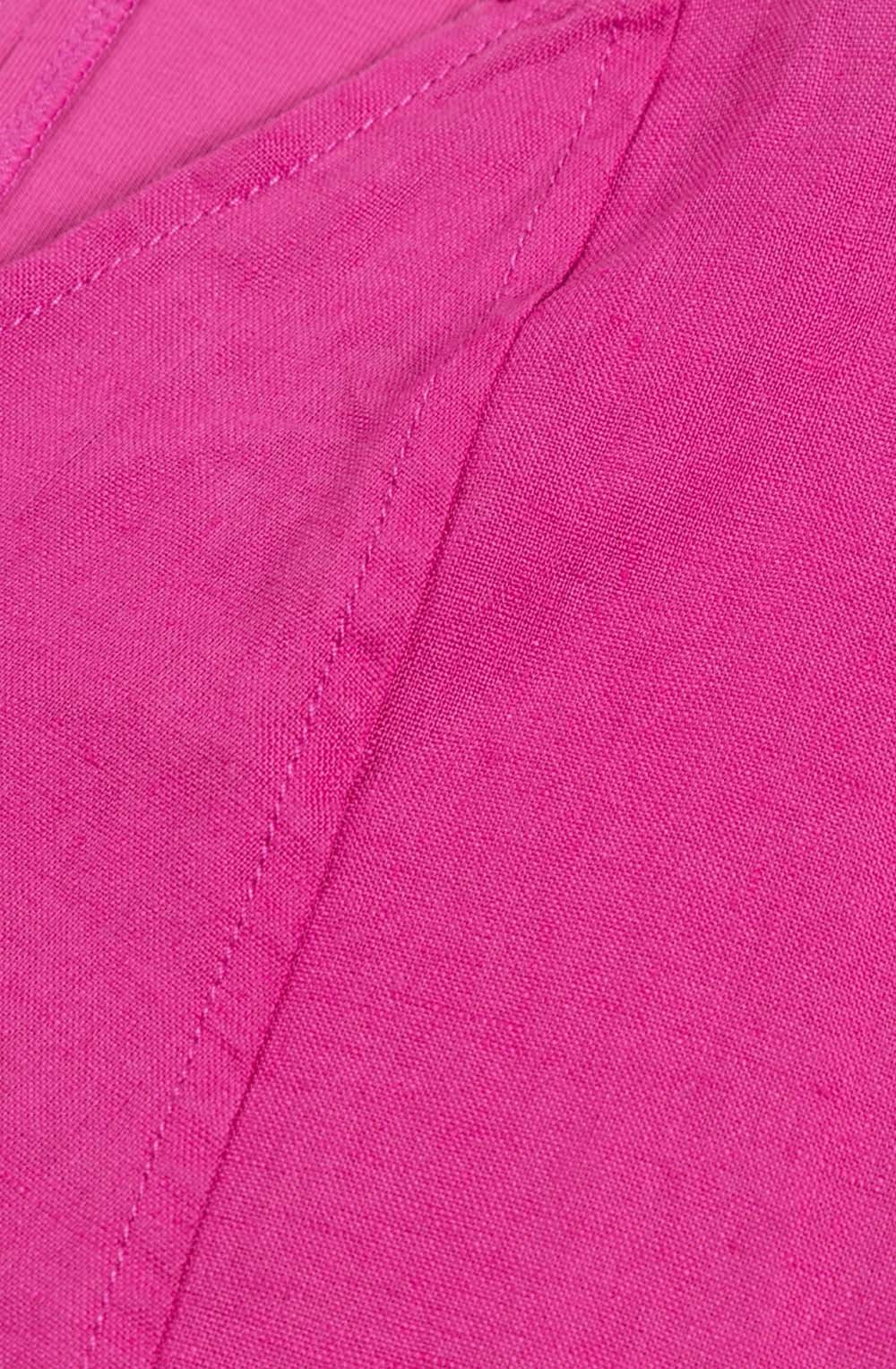 Festival Fuchsia Linen and Contrast Jersey Dress