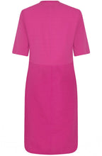 Festival Fuchsia Linen and Contrast Jersey Dress