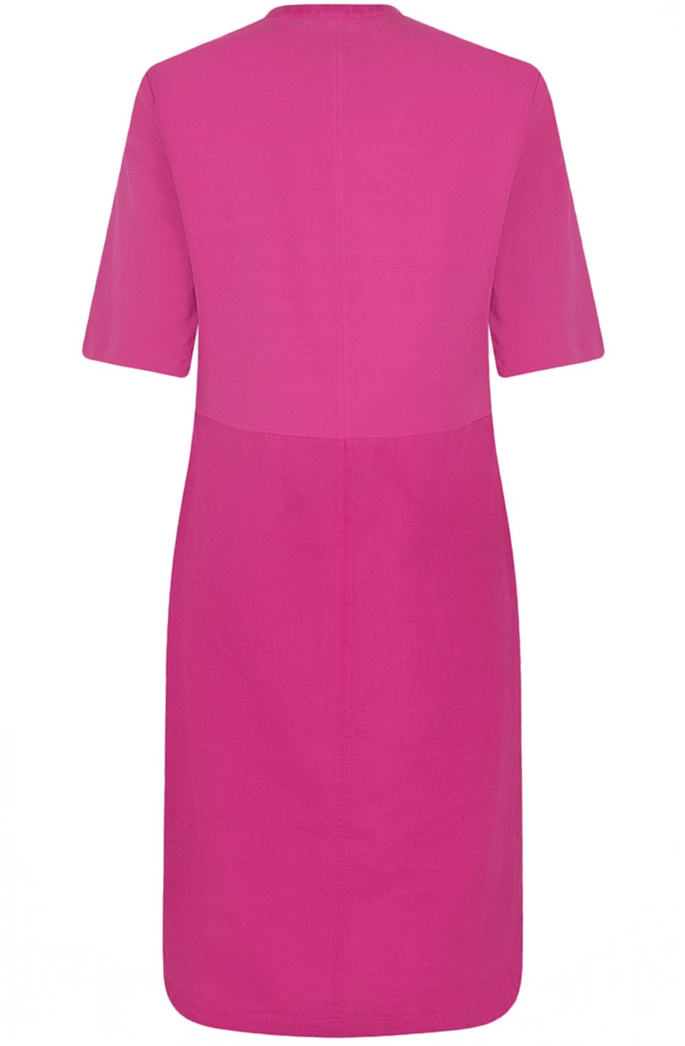 Festival Fuchsia Linen and Contrast Jersey Dress