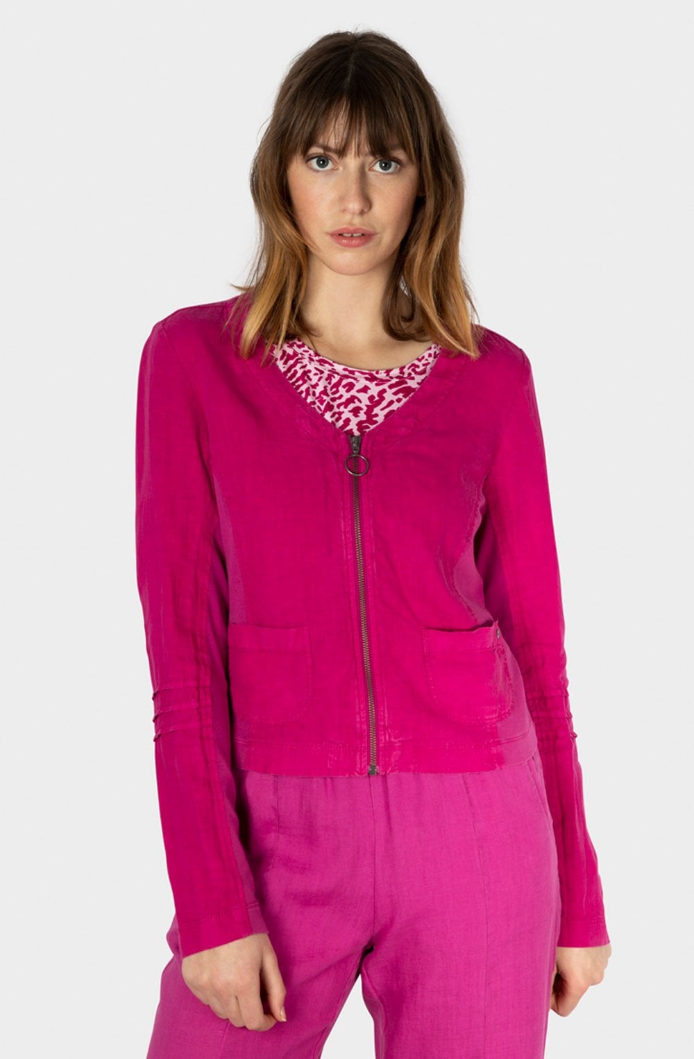 Festival Fuchsia Linen Jacket