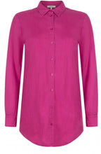 Festival Fuchsia Linen Long Line Shirt
