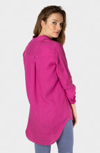 Festival Fuchsia Linen Long Line Shirt
