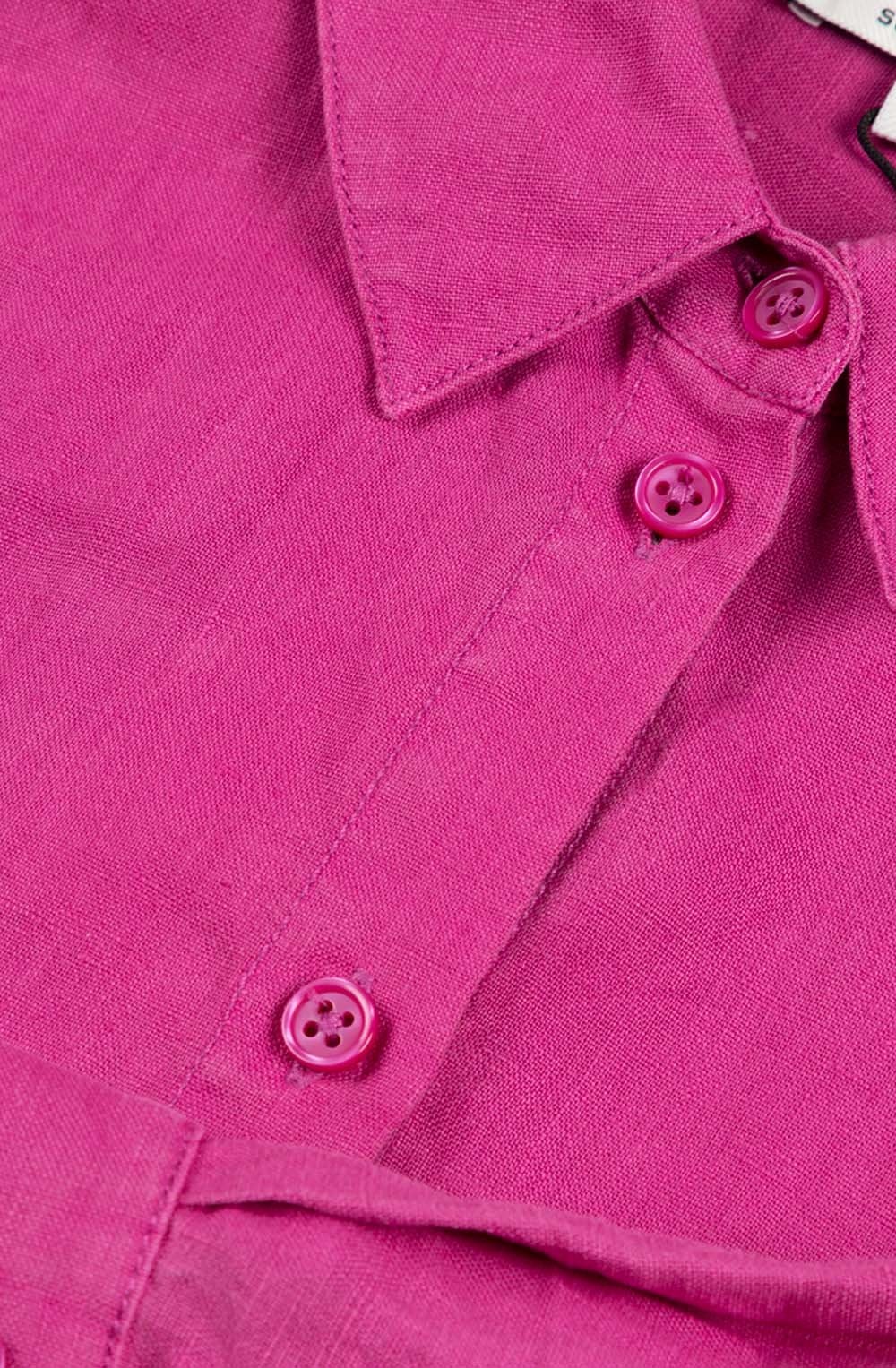 Festival Fuchsia Linen Long Line Shirt