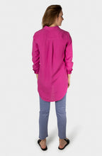 Festival Fuchsia Linen Long Line Shirt