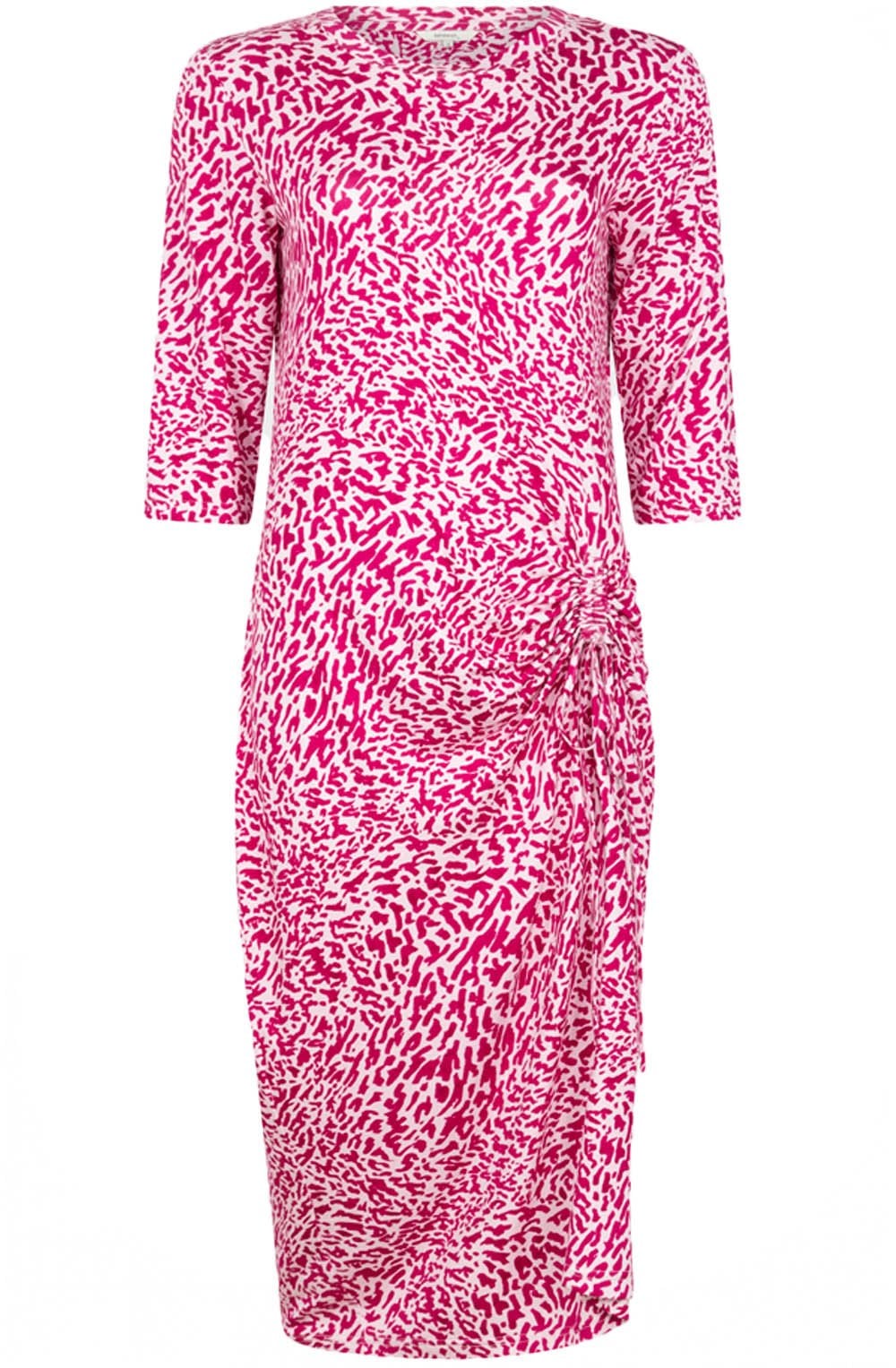 Festival Fuchsia Ruched Detail Jersey Dress