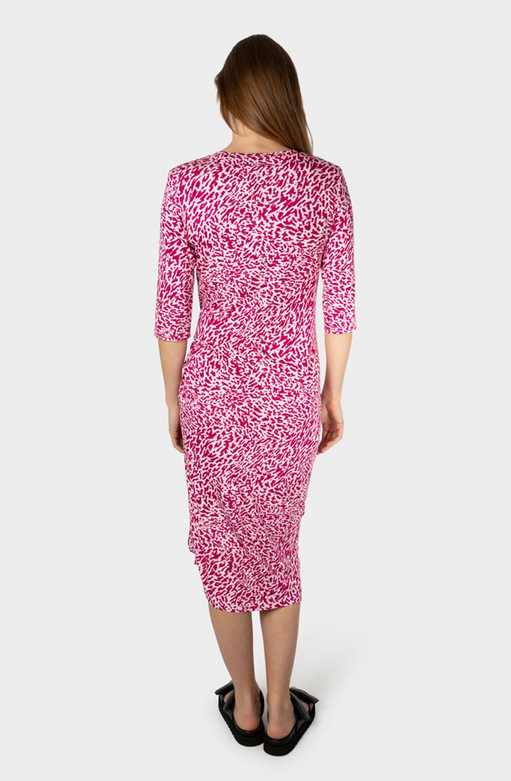 Festival Fuchsia Ruched Detail Jersey Dress