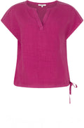 Festival Fuchsia Tie Detail Linen Top