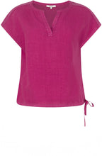 Festival Fuchsia Tie Detail Linen Top