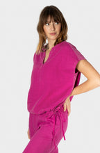 Festival Fuchsia Tie Detail Linen Top