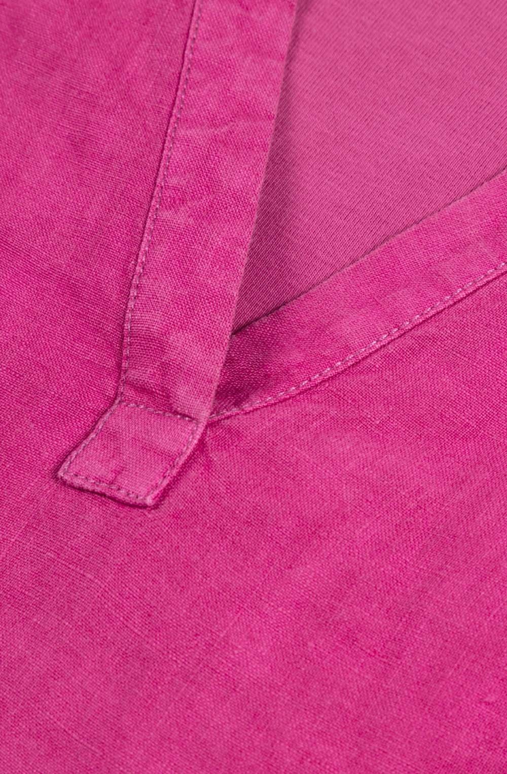 Festival Fuchsia Tie Detail Linen Top
