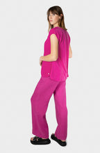 Festival Fuchsia Tie Detail Linen Top