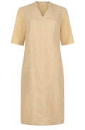 Fields of Rye Linen and Contrast Jersey Dress