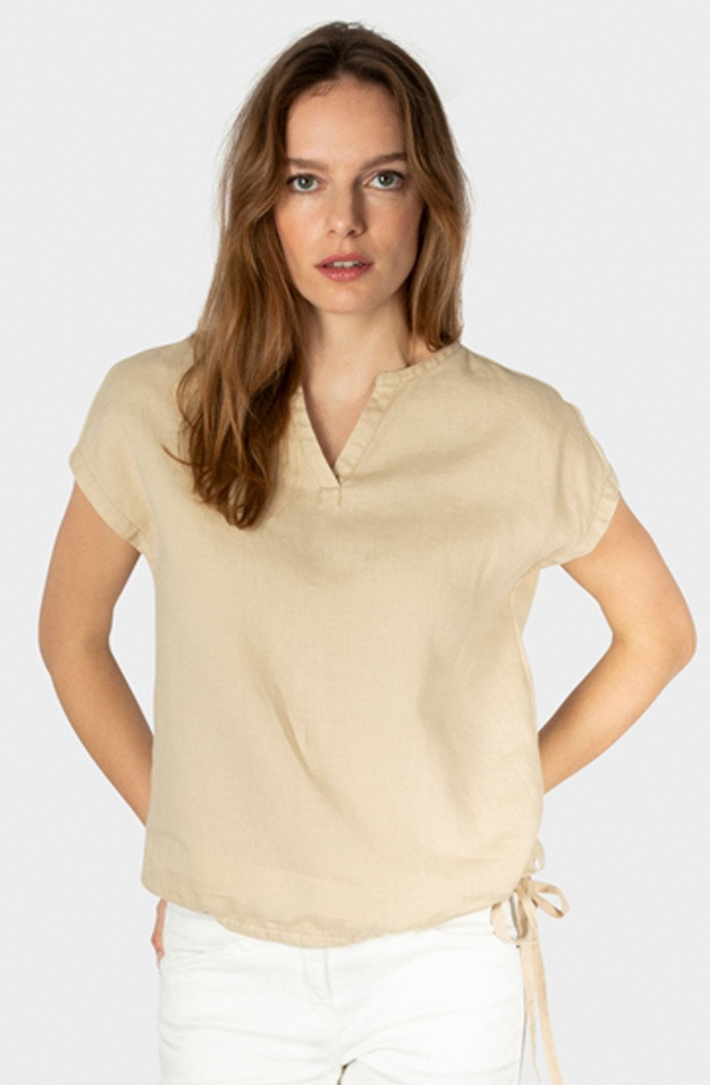 Fields of Rye Tie Detail Linen Top