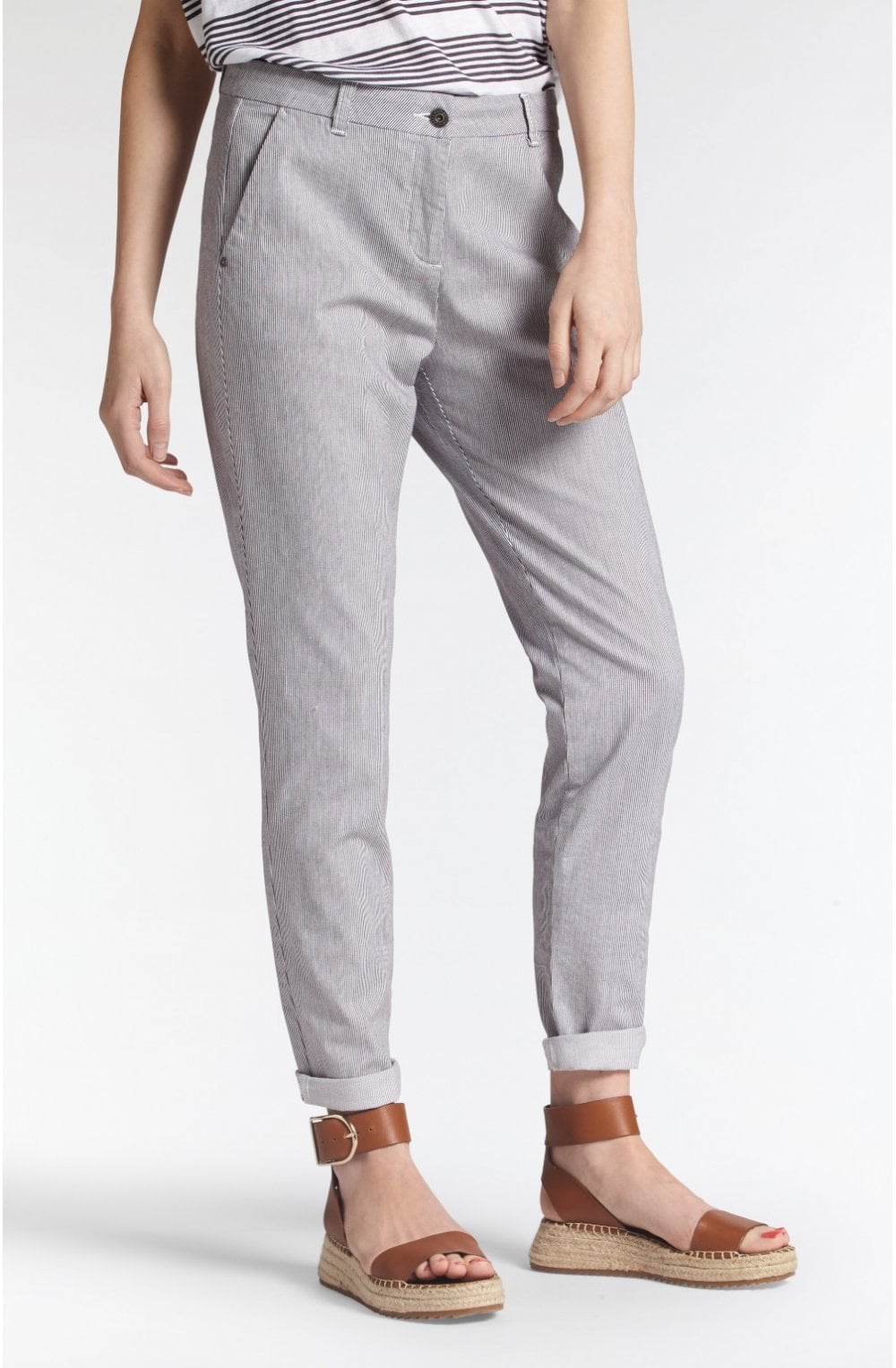 Fine Stripe Slim Fit Trousers