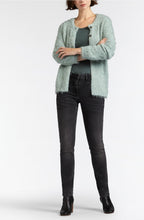 Fluffy Jade Three Button Cardigan