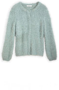 Fluffy Jade Three Button Cardigan