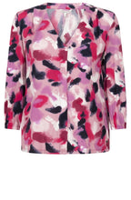 Foxglove Hazy Blur V Neck Blouse