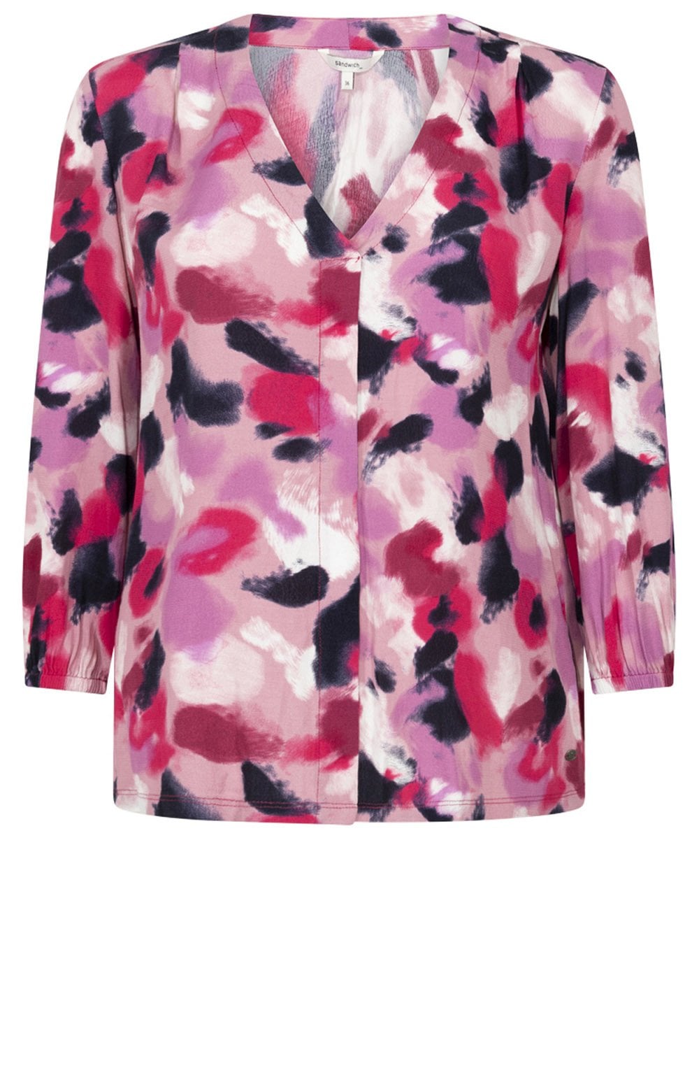 Foxglove Hazy Blur V Neck Blouse
