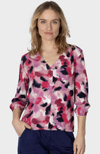 Foxglove Hazy Blur V Neck Blouse