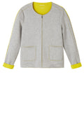 Fresh Grey Collarless Jersey Jacket