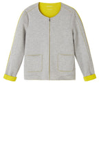 Fresh Grey Collarless Jersey Jacket