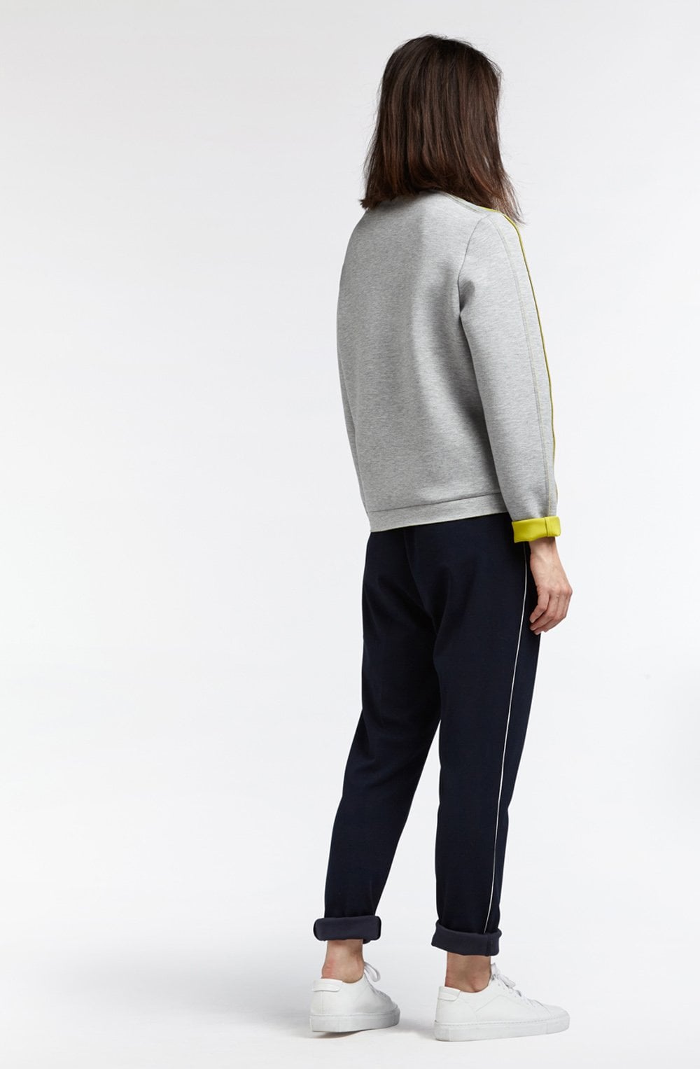 Fresh Grey Collarless Jersey Jacket