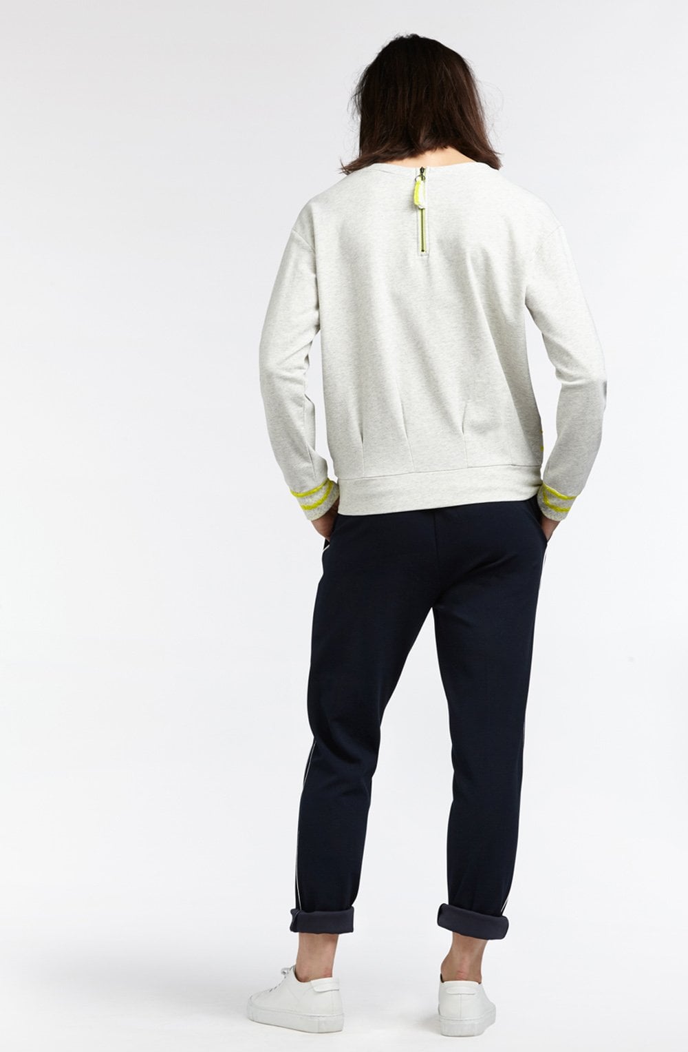 Fresh Grey Striped Sweater