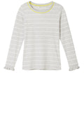 Fresh Grey & White Striped Top