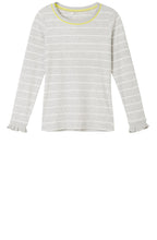 Fresh Grey & White Striped Top