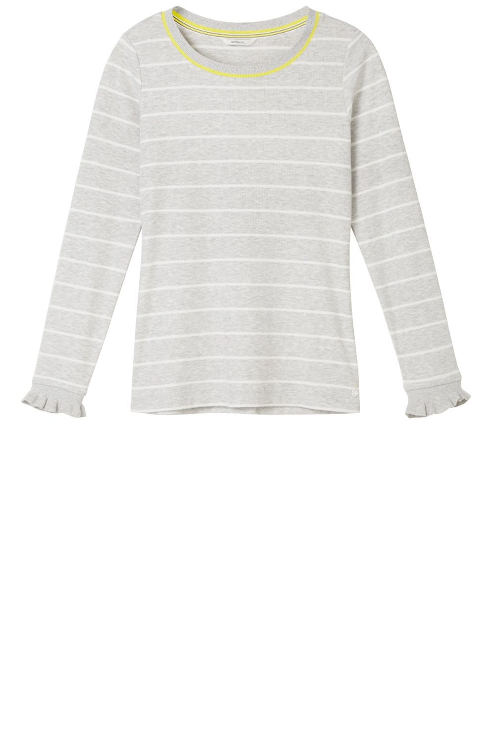 Fresh Grey & White Striped Top