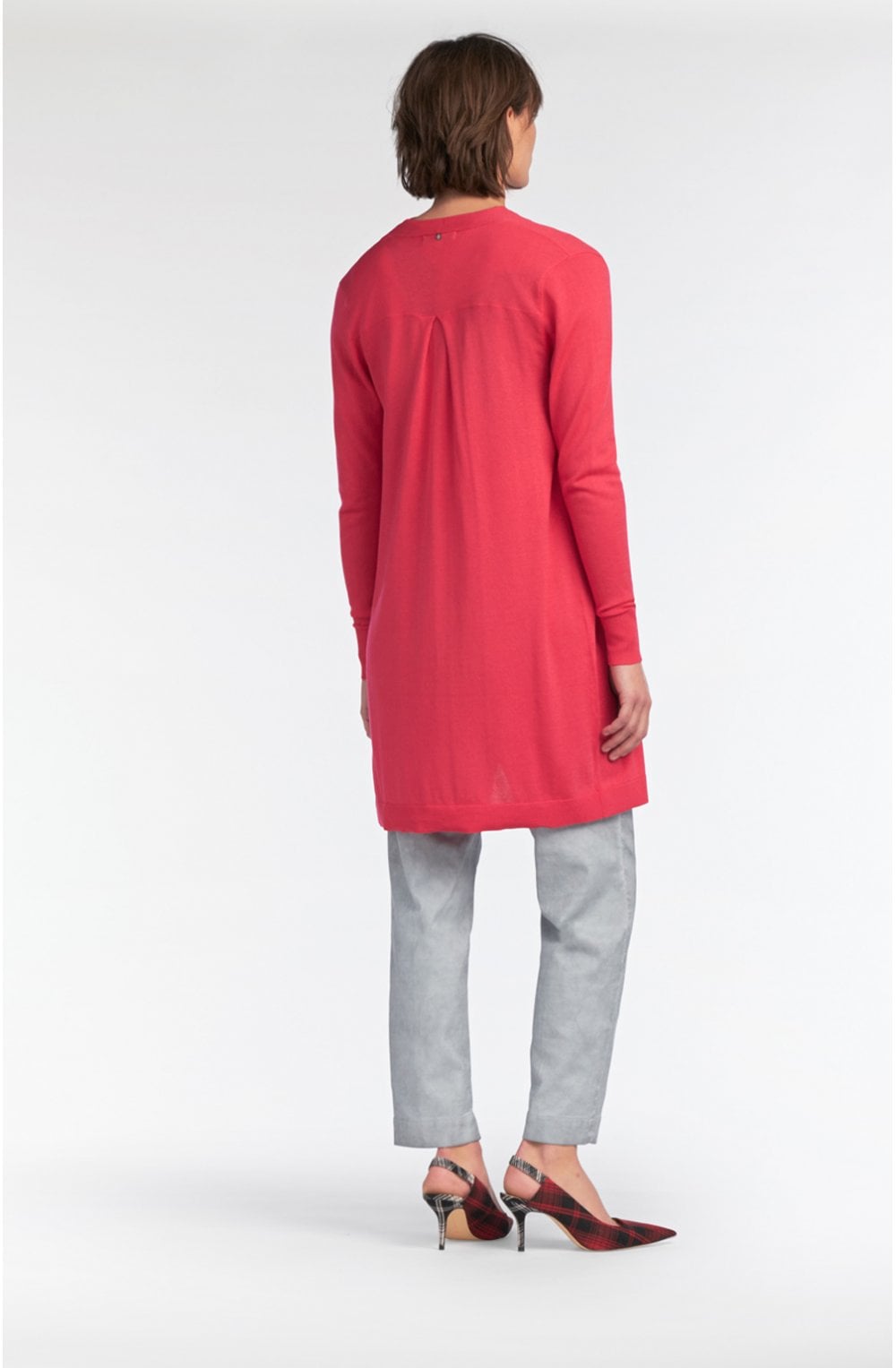 Fuchsia Long Line Cardigan