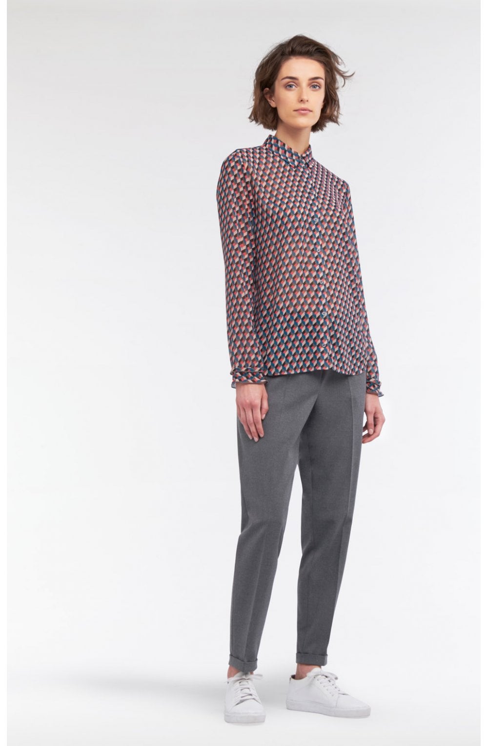 Geometric Print Blouse